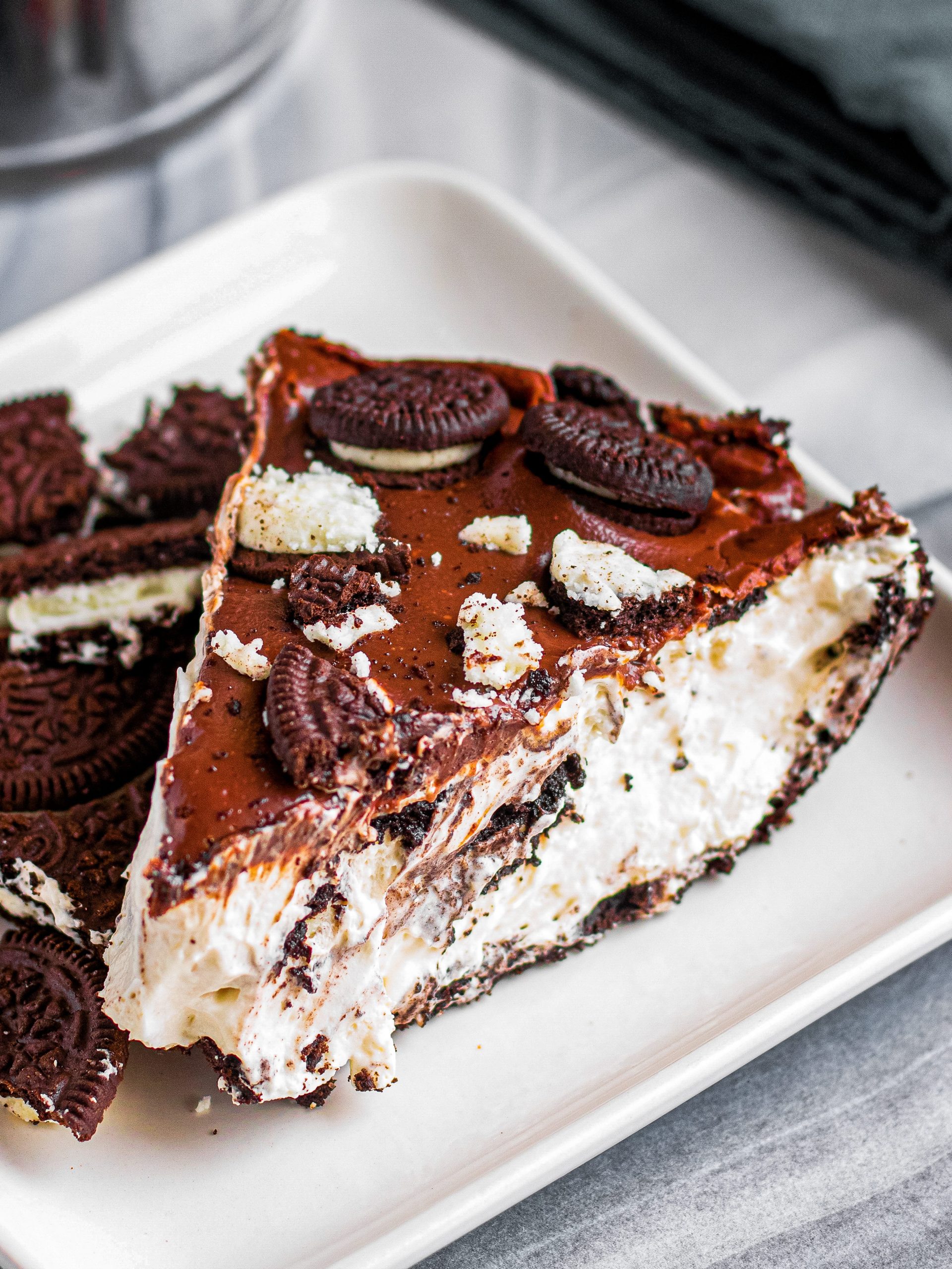 No Bake Oreo Pie with Chocolate Ganache Recipe