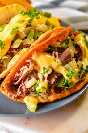 Philly Cheesesteak Tacos - Sweet Pea's Kitchen