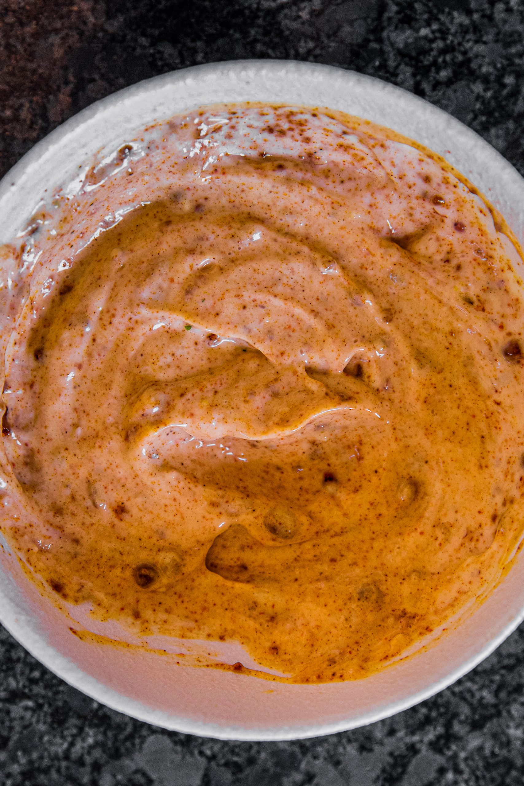 Stir together all the ingredients for the dressing in a bowl. Take to the fridge until it’s ready to use.