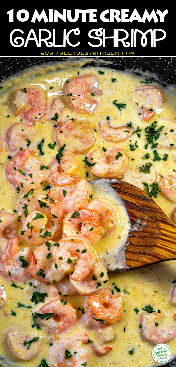 10 minute creamy garlic shrimp on Pinterest