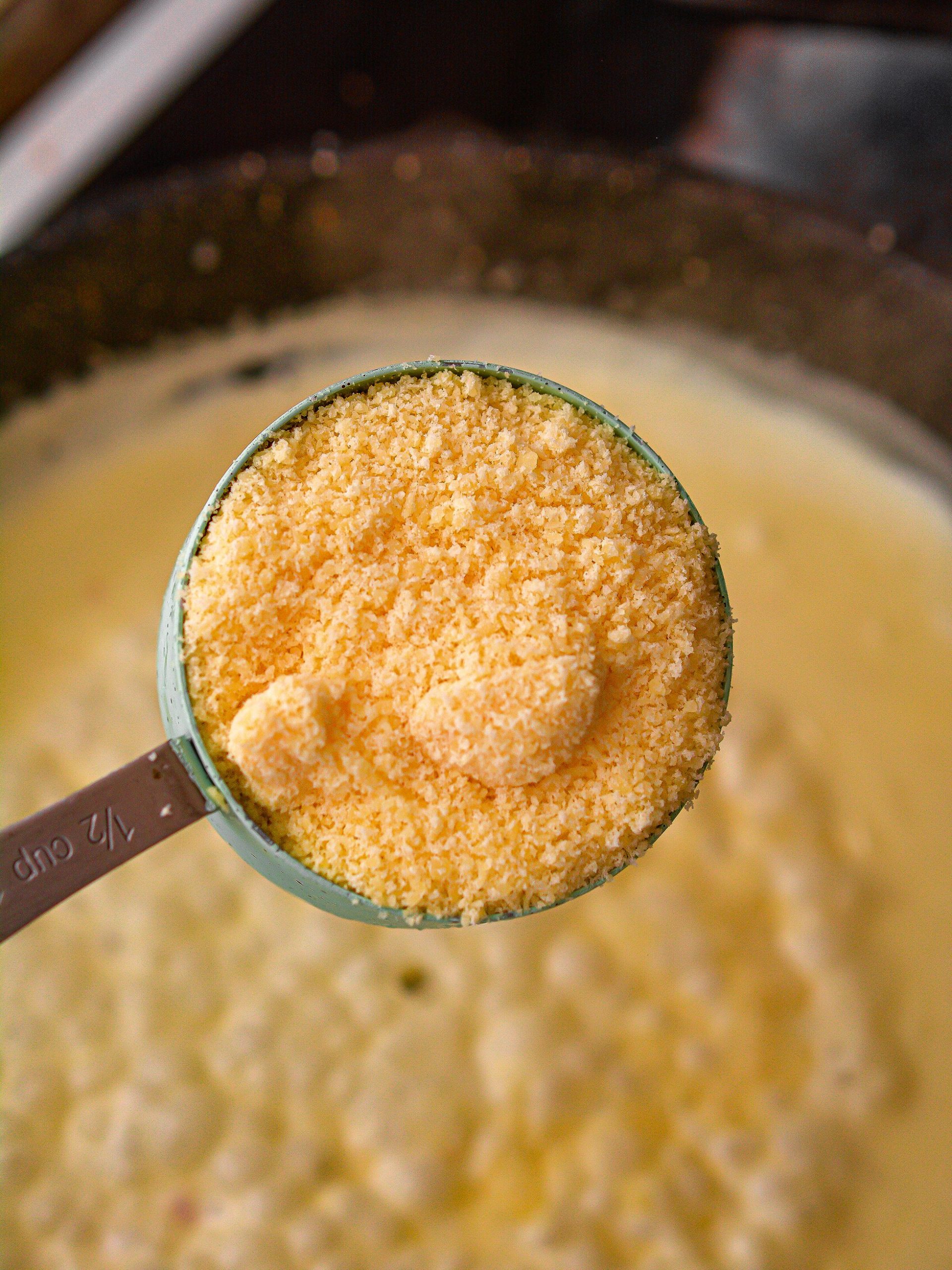 Stir in the parmesan cheese, and add salt and pepper to taste.