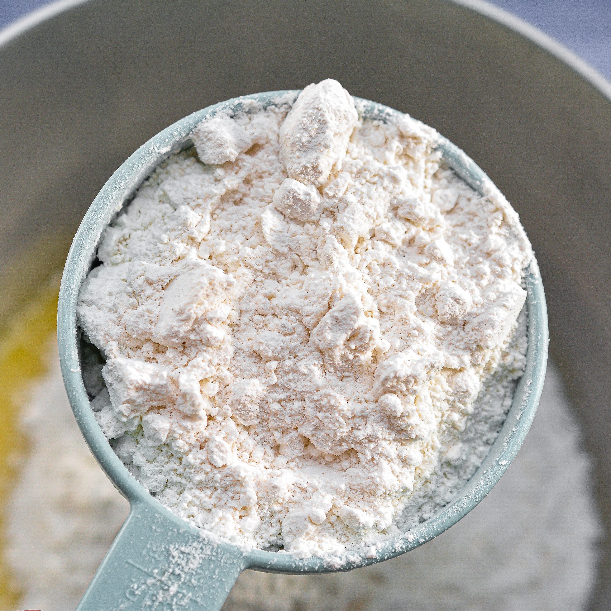 Add the flour and cinnamon to the batter and blend until smooth and thick.