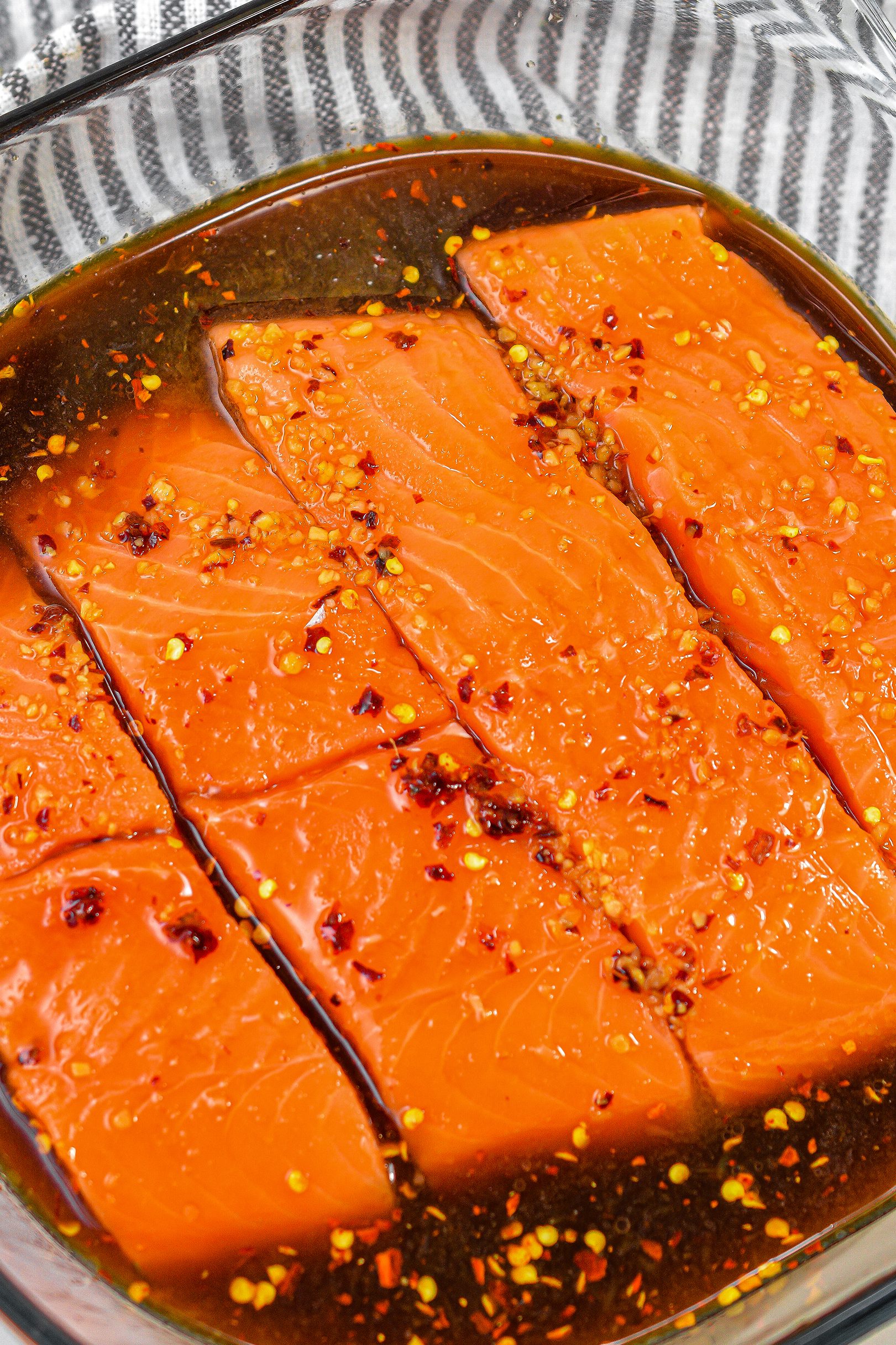 Pour the sauce mixture over the salmon and bake for 12-15 minutes.