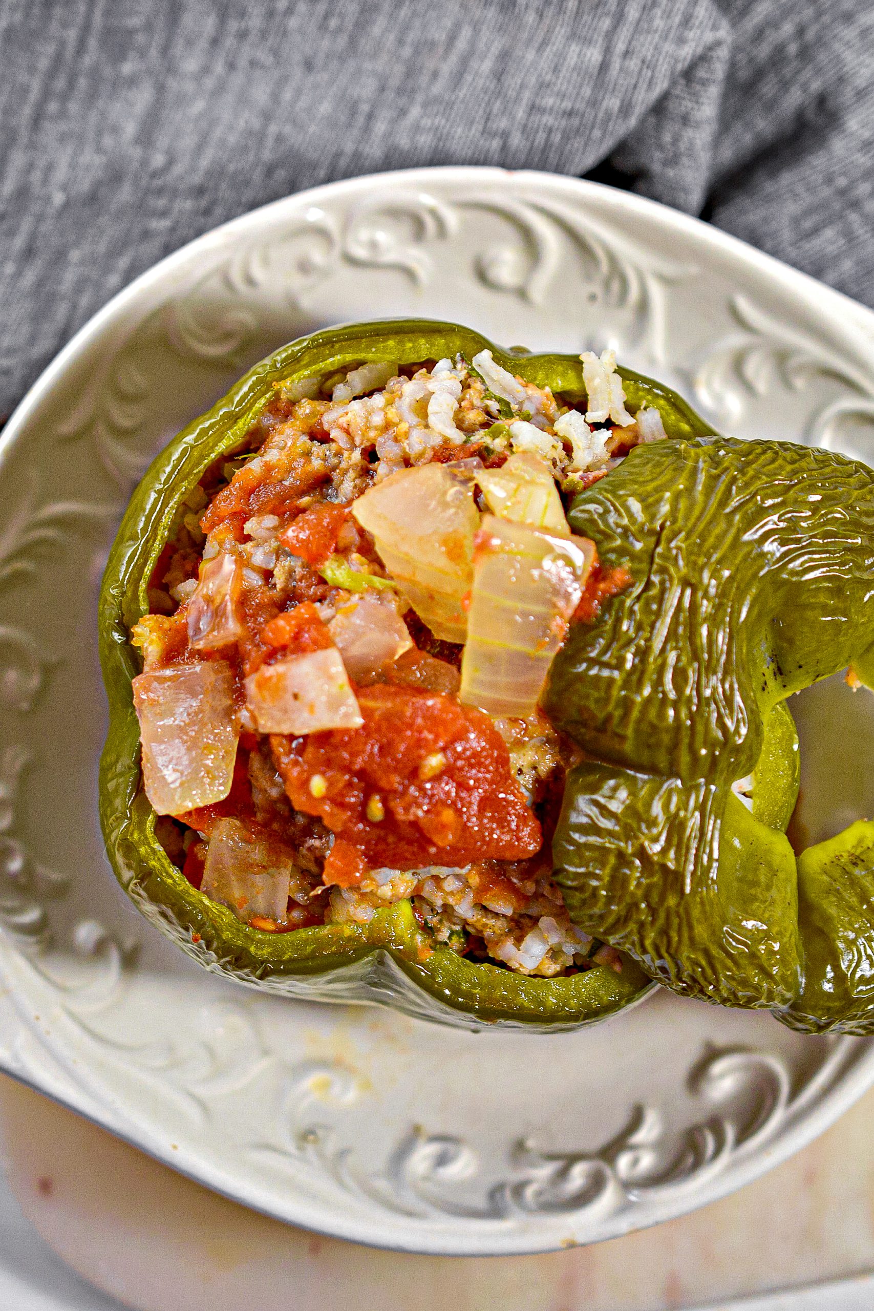 Beef and Rice Stuffed Peppers