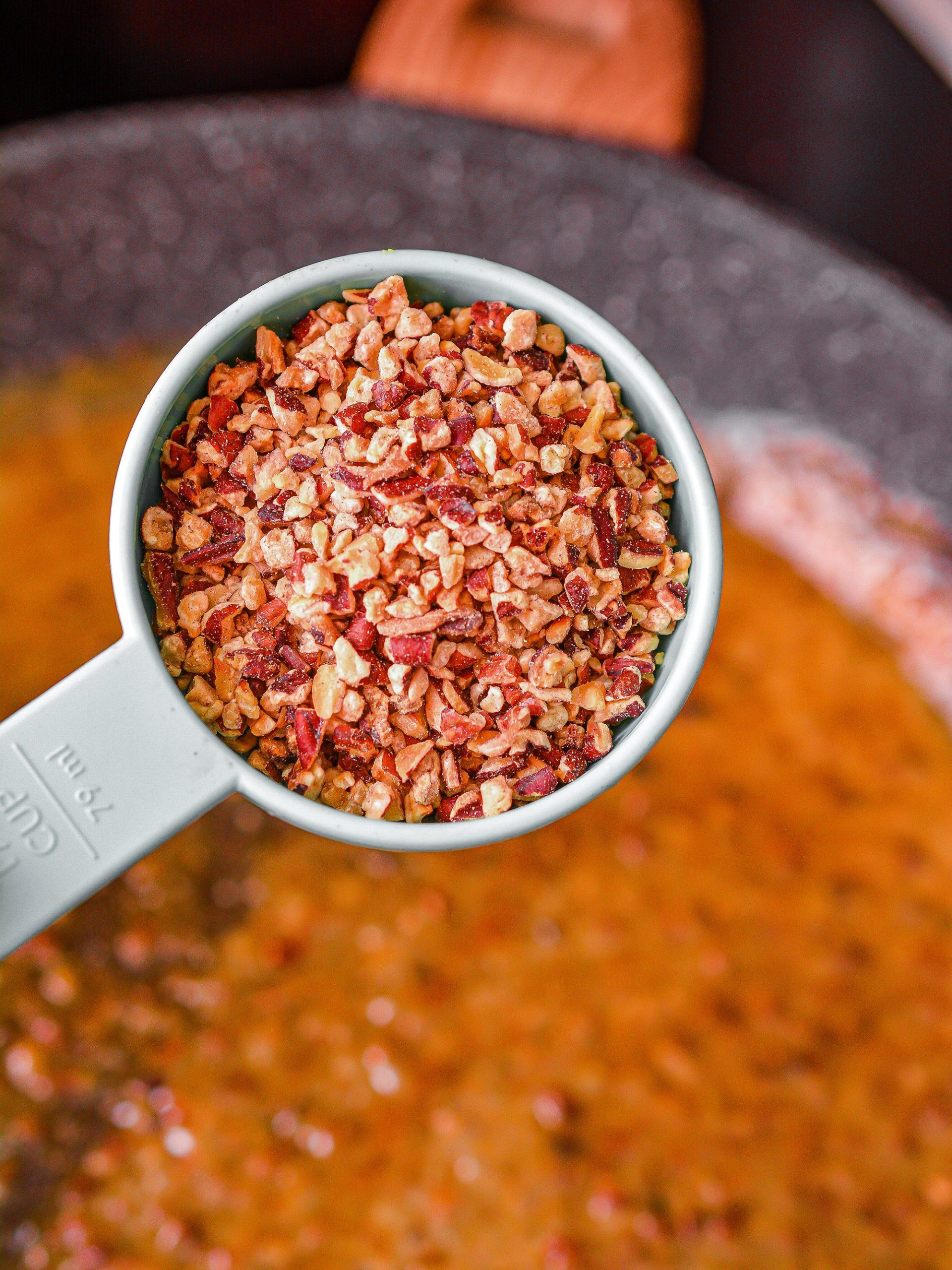 Stir in the last ⅓ cup of the pecans.
