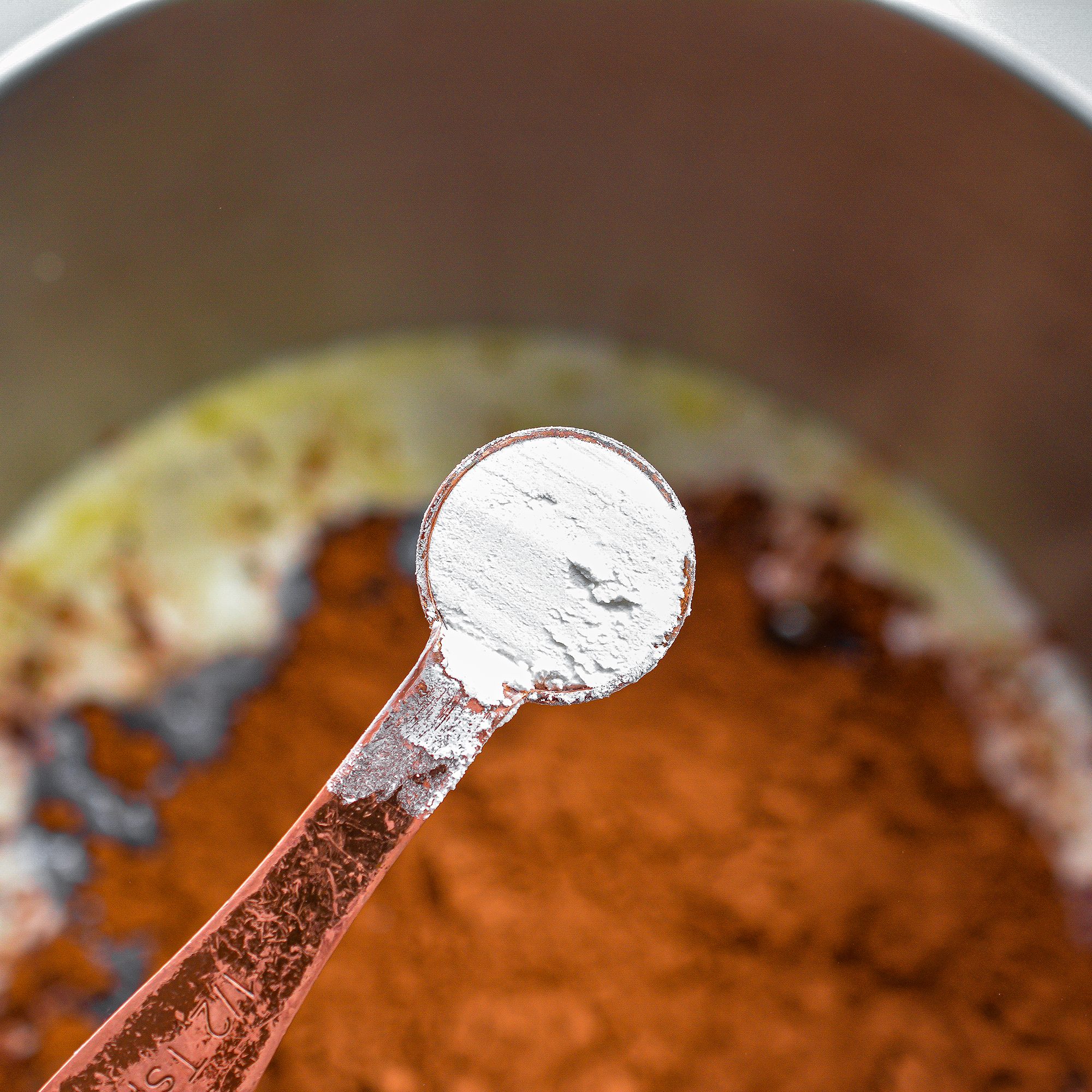 In a mixing bowl, combine all of the ingredients for the brownies and beat until smooth and creamy.