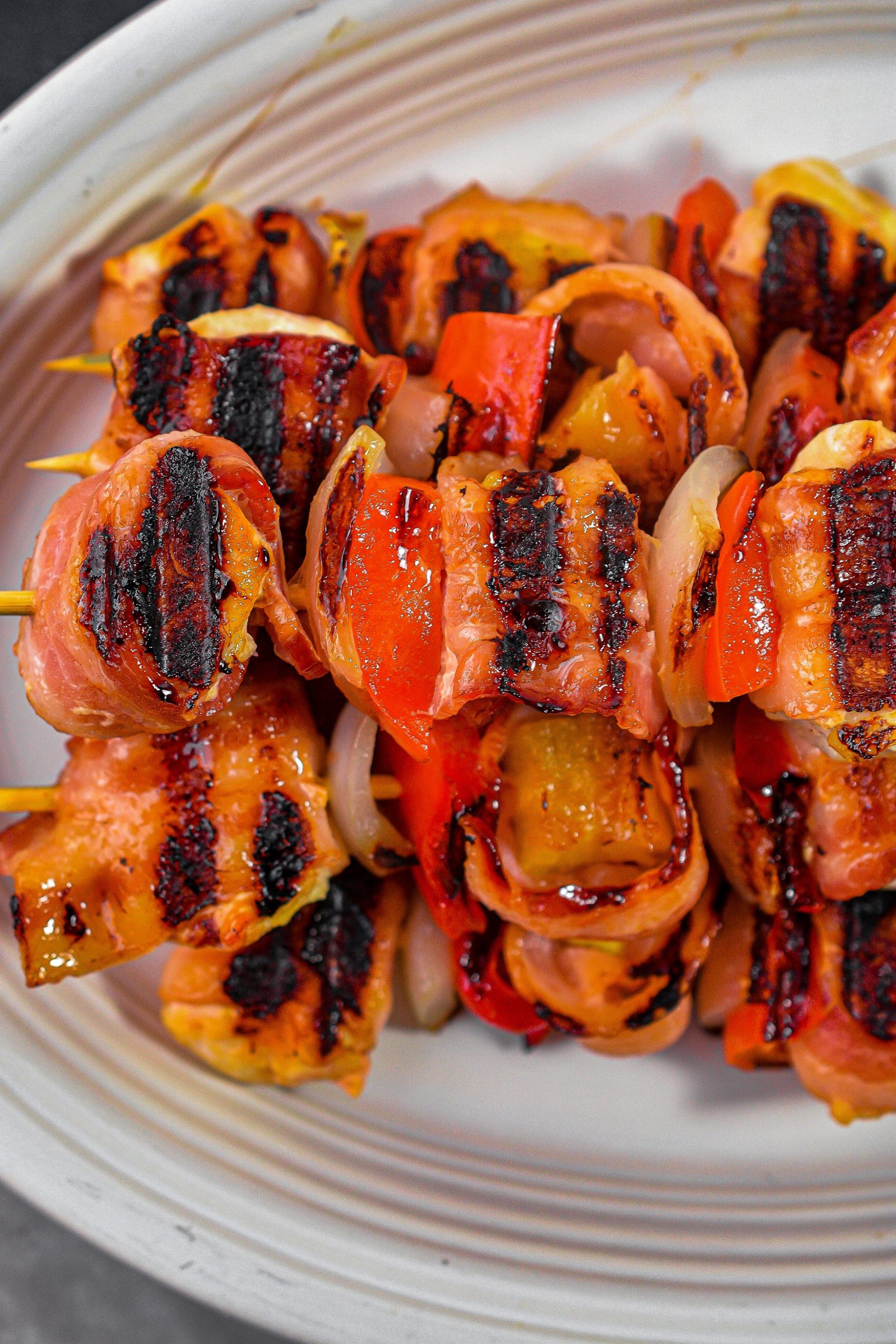 Chicken, Bacon, Pineapple Kebabs