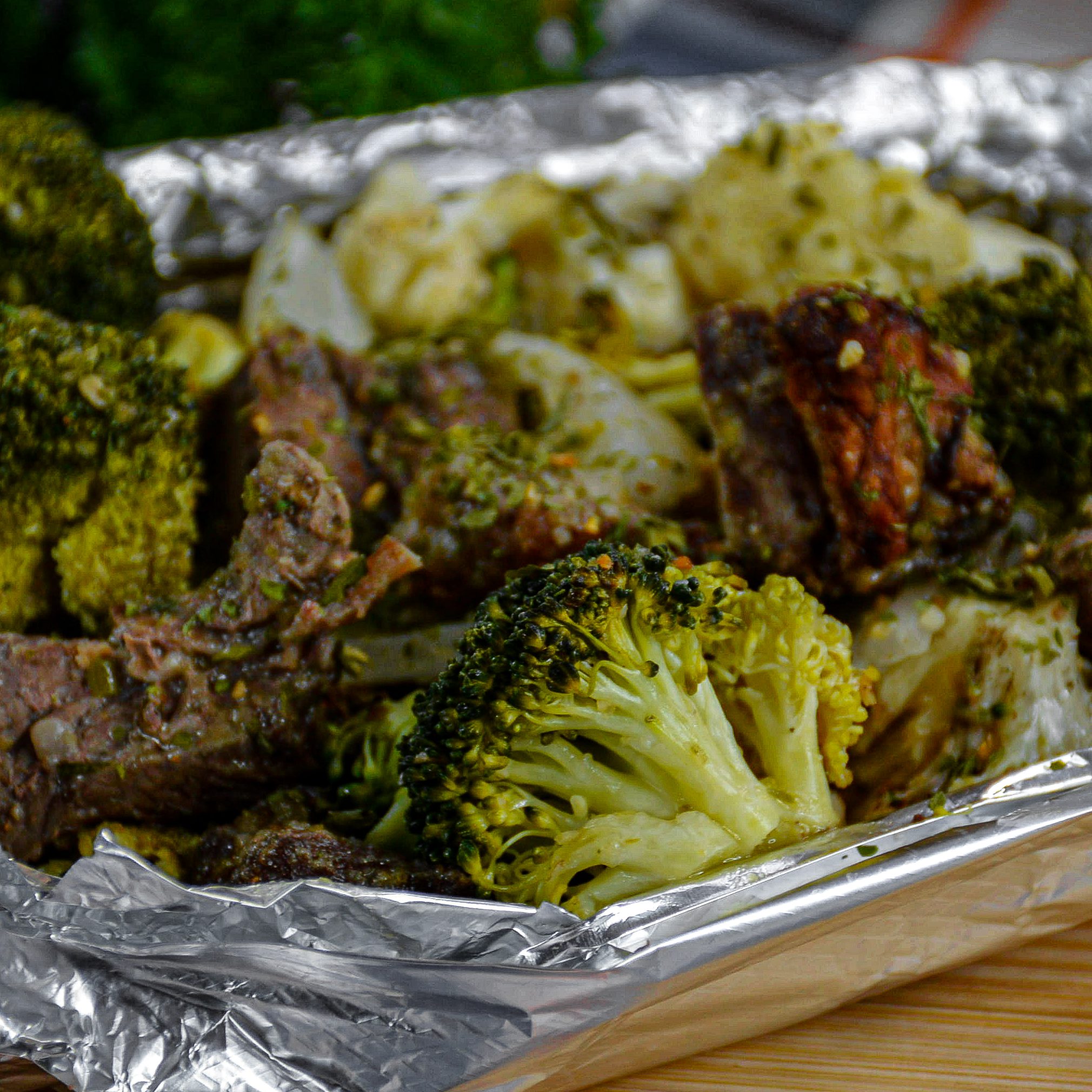 Carefully remove one from the oven to make sure the meat and vegetables are cooked.