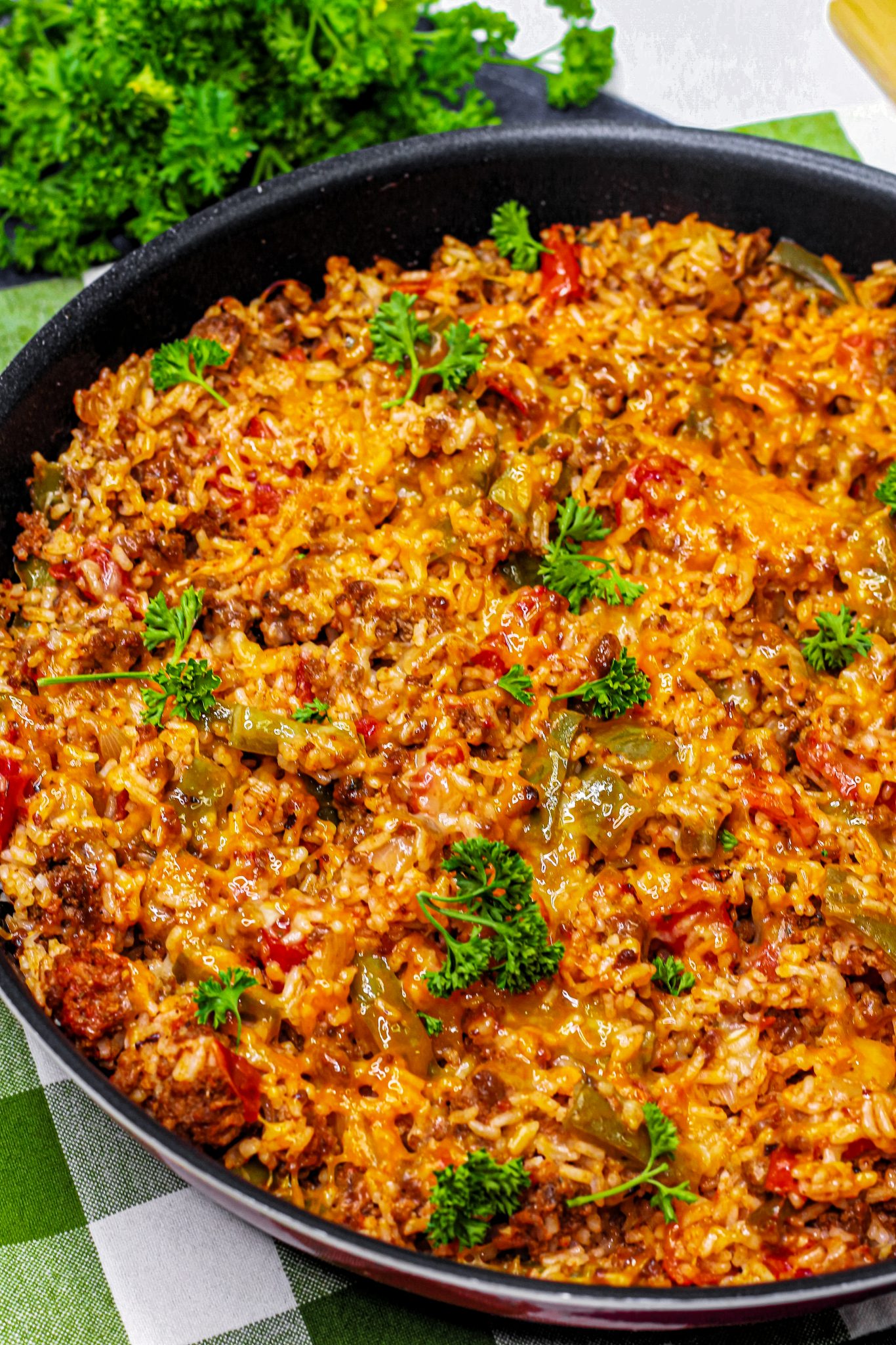 Ground Beef Stuffed Pepper Skillet - Sweet Pea's Kitchen