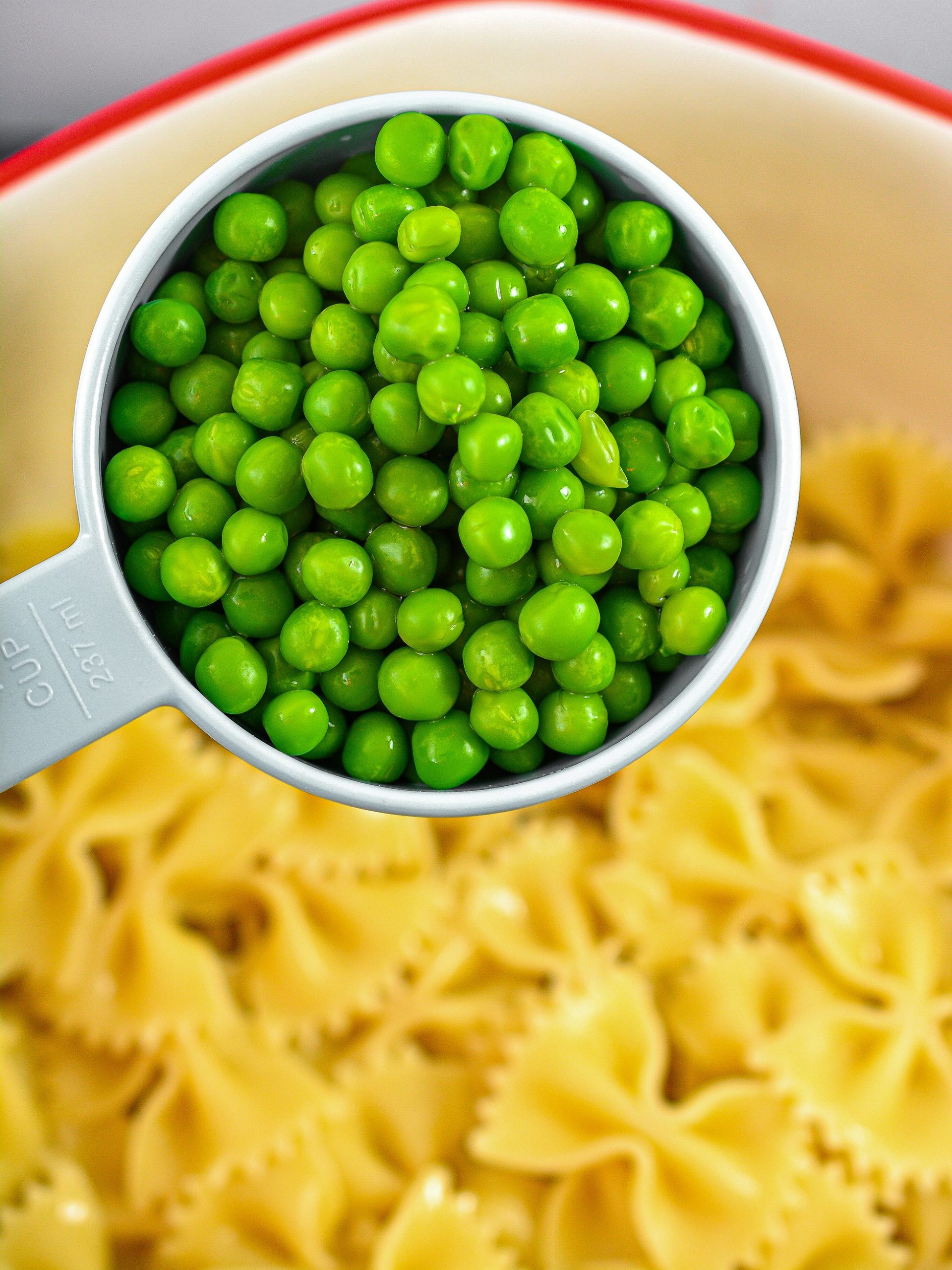 add the frozen peas.