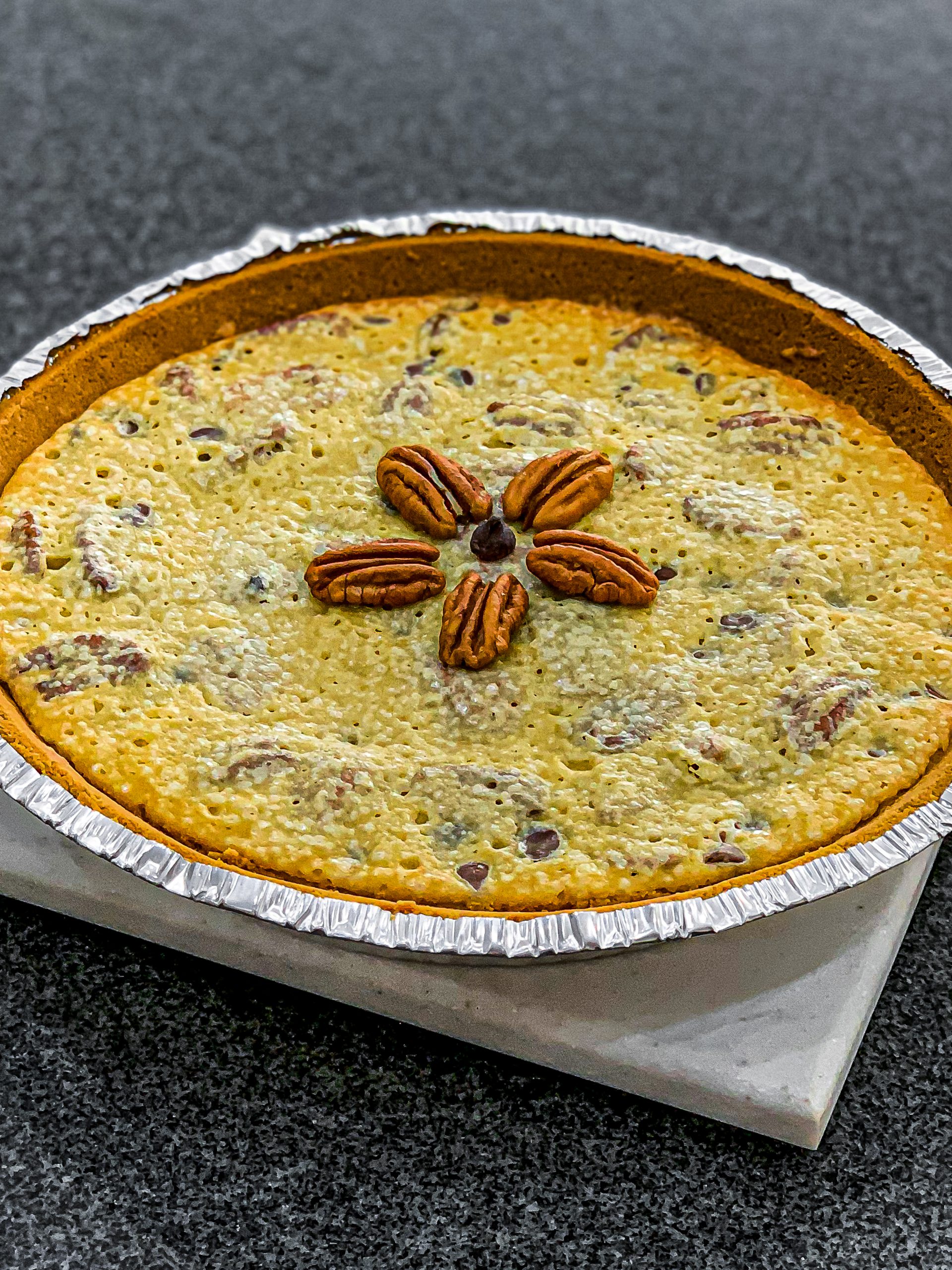 Place the pie into the oven and bake at 350° F / 175° C for about 40-45 minutes until set.