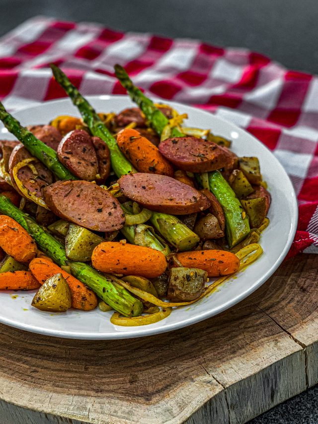 Kielbasa Veggie Sheet Pan Dinner - Sweet Pea's Kitchen