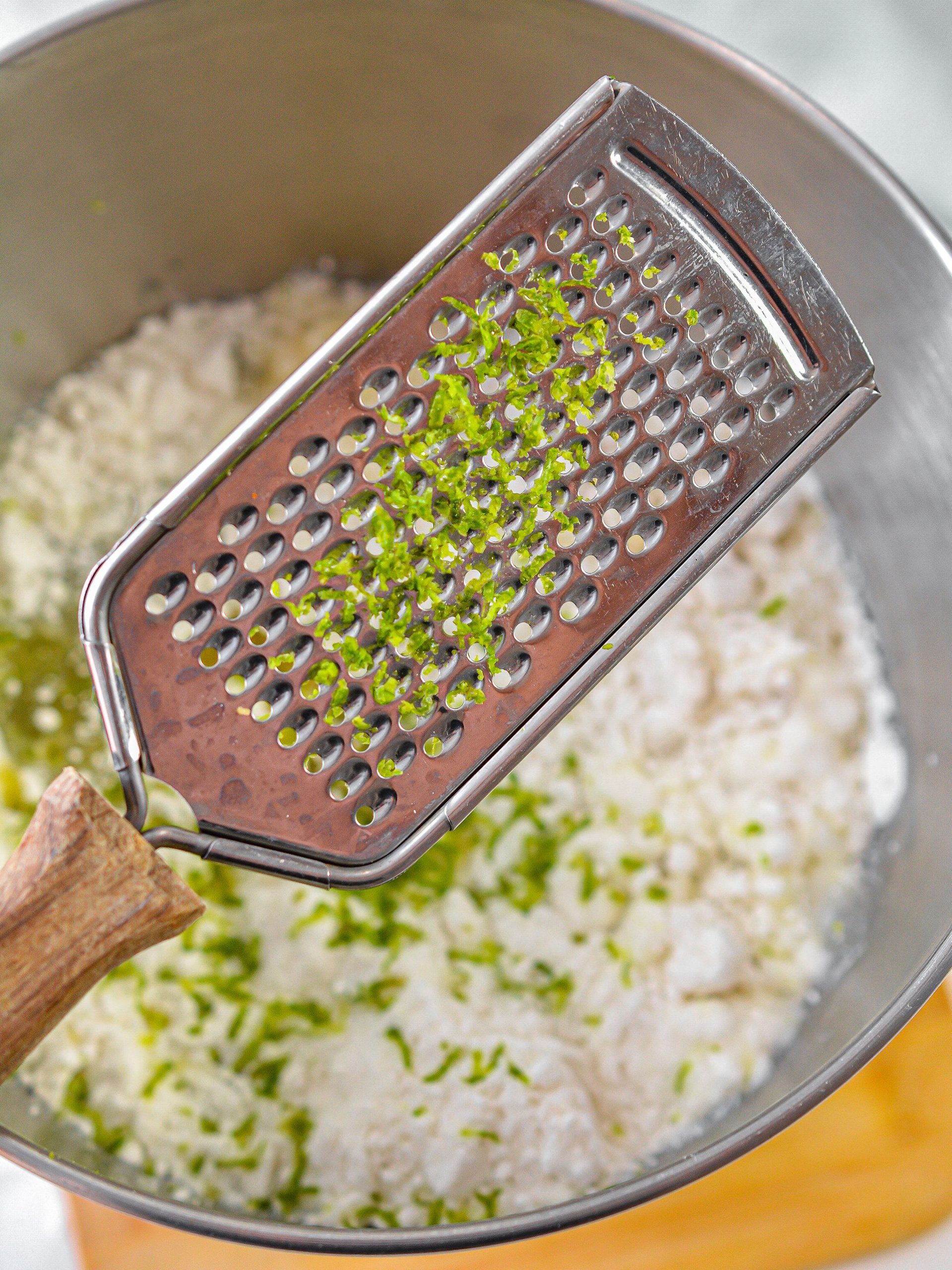 Adding the zest from one lime.
