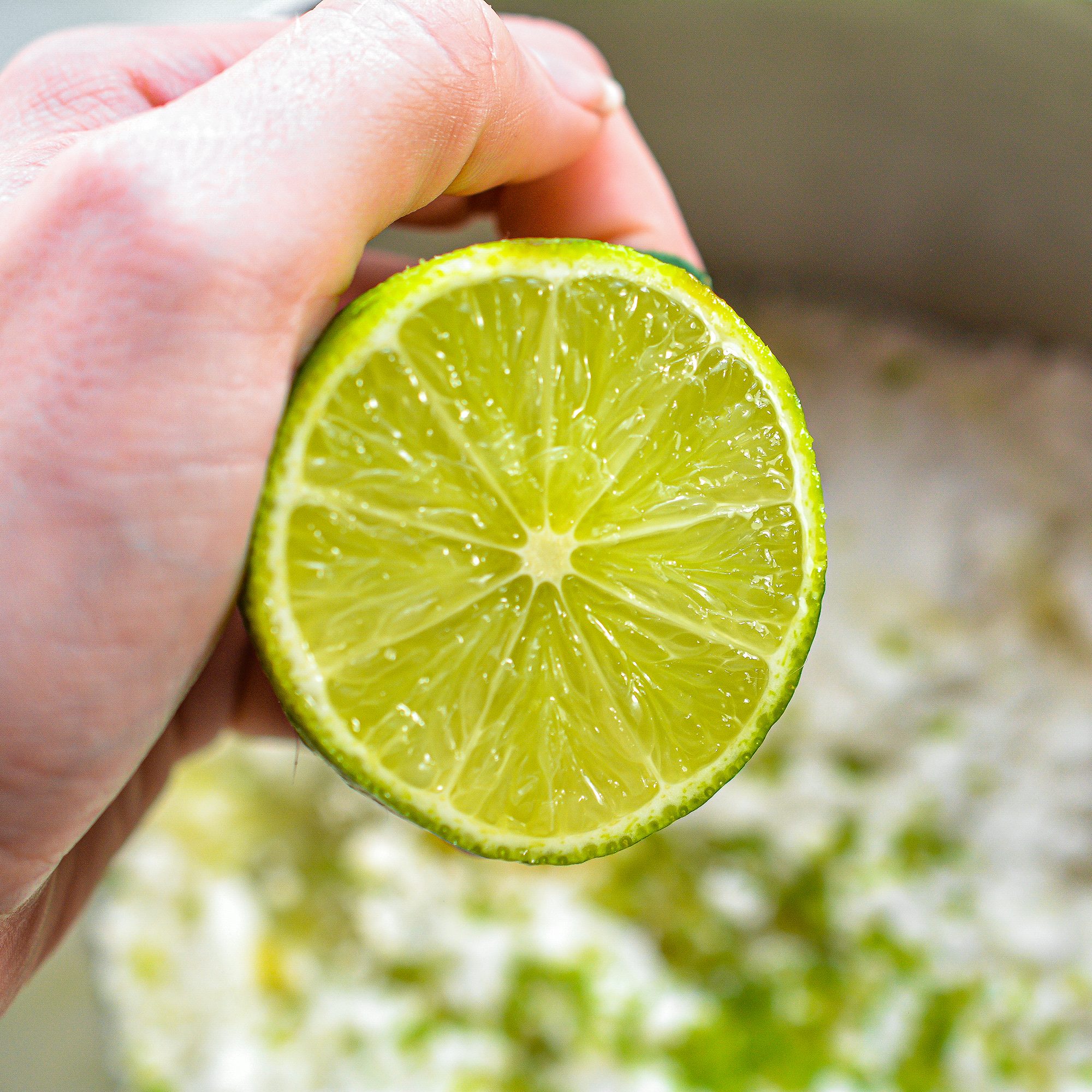 Adding the lime juice.