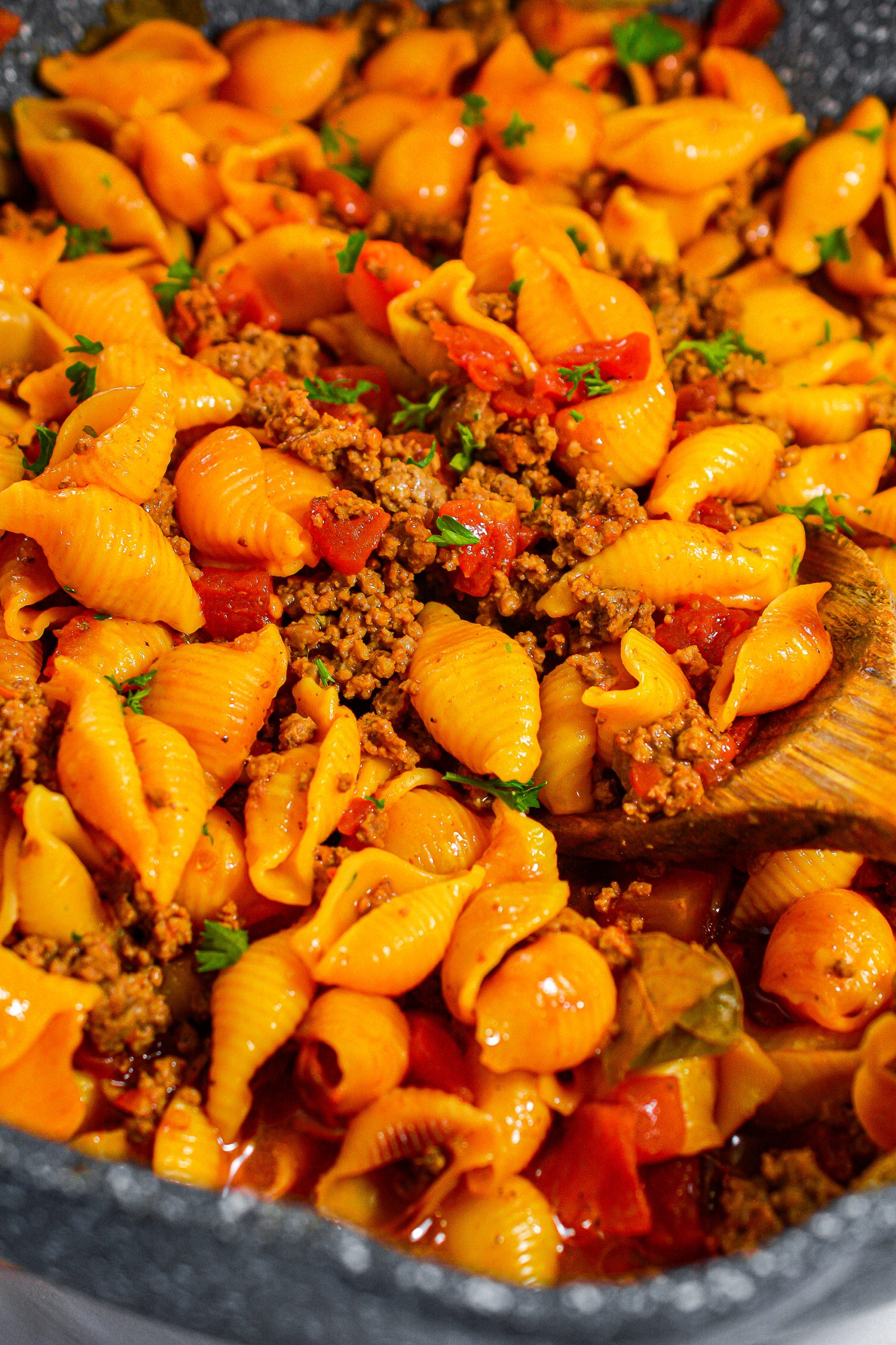 Pasta Shells with Ground Beef