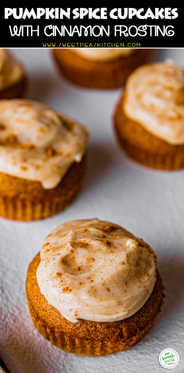 Pumpkin spice cupcakes with cinnamon frosting on Pinterest