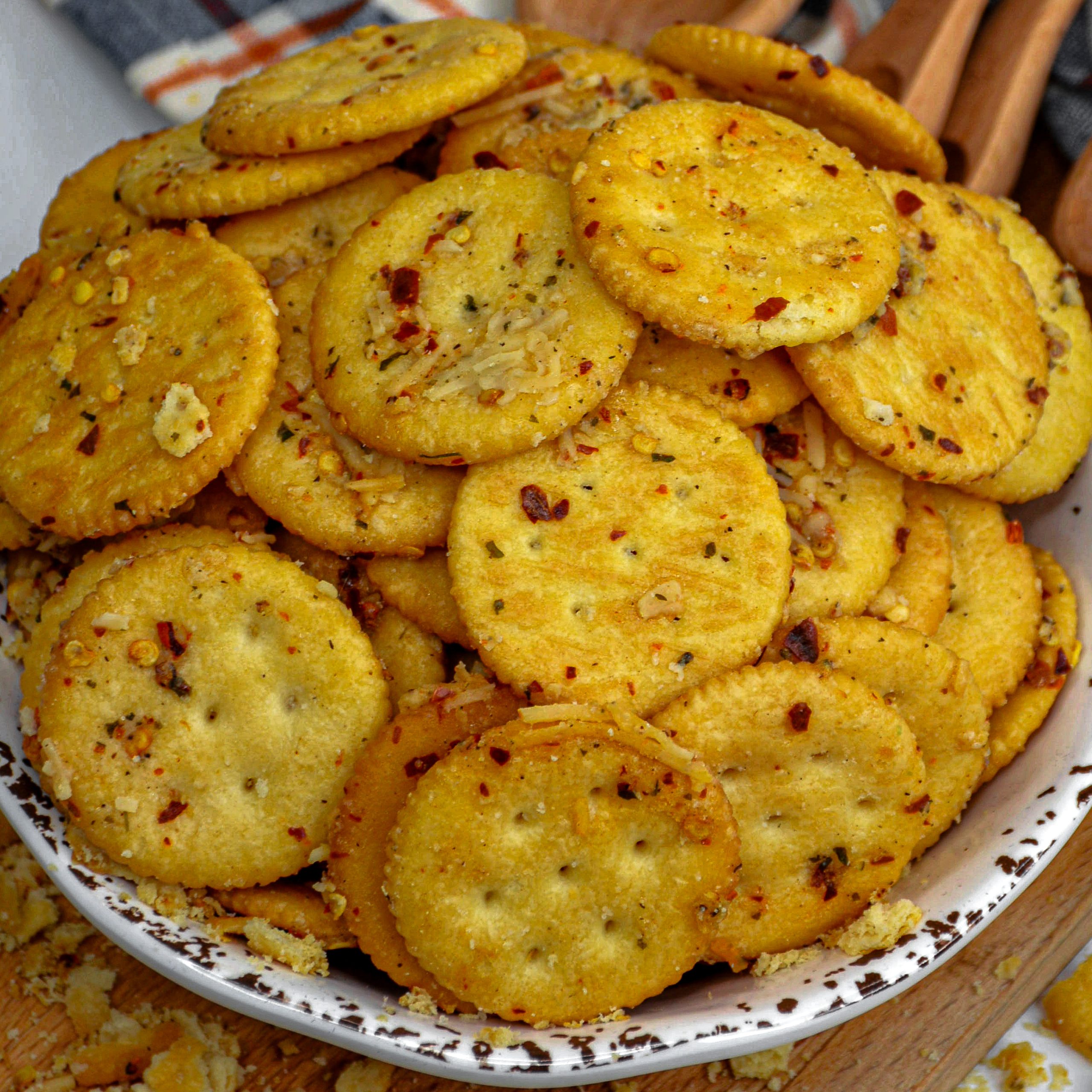 Baked Seasoned Ritz Crackers - This Savory Vegan