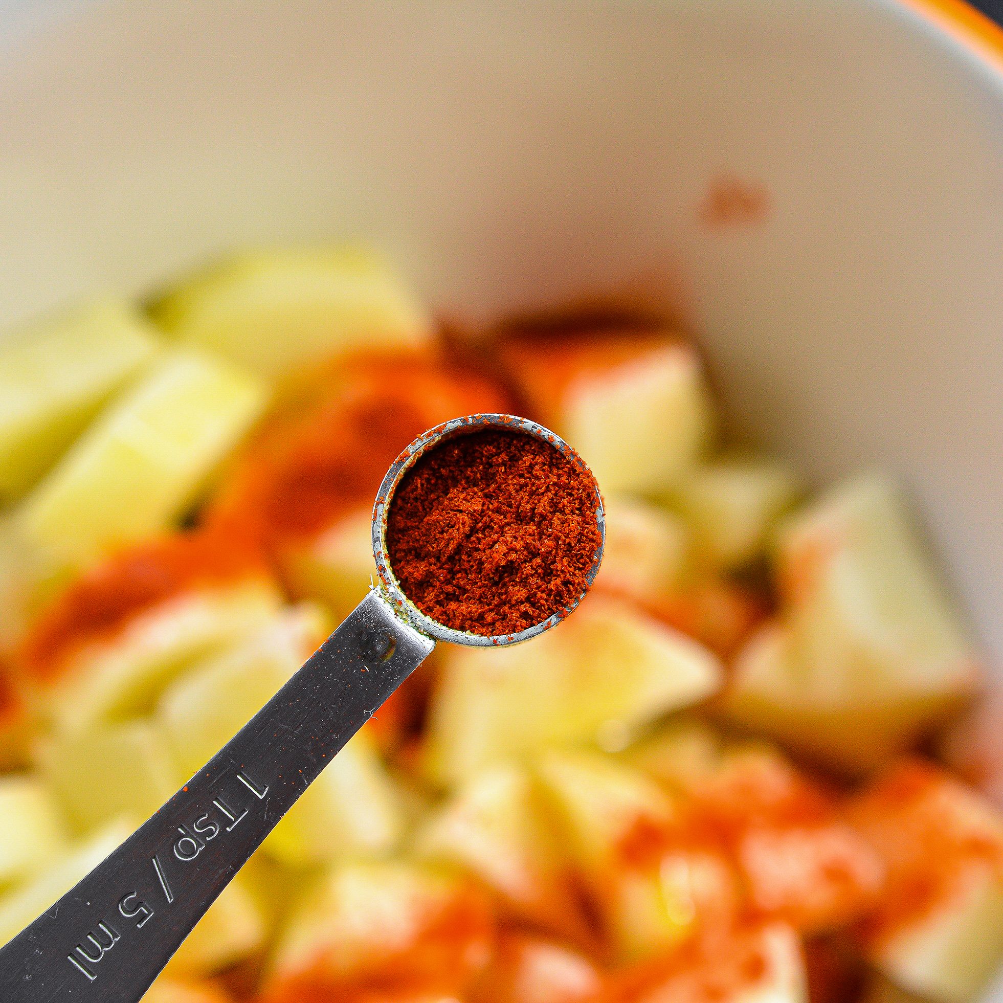Adding paprika