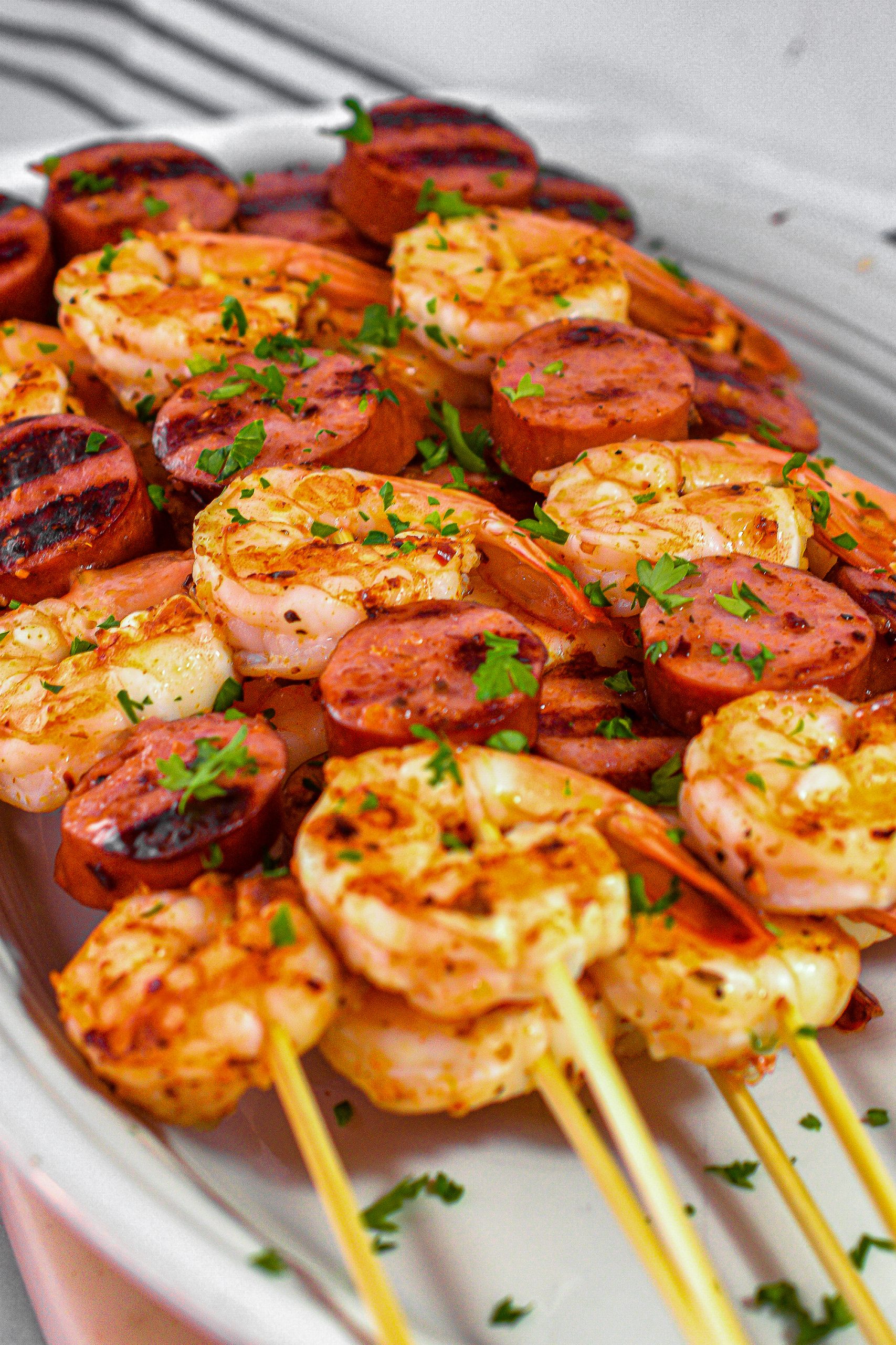 Sausage and Shrimp Kebabs