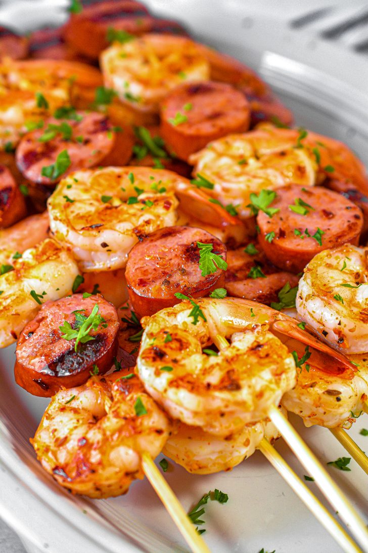 Sausage and Shrimp Kebabs - Sweet Pea's Kitchen