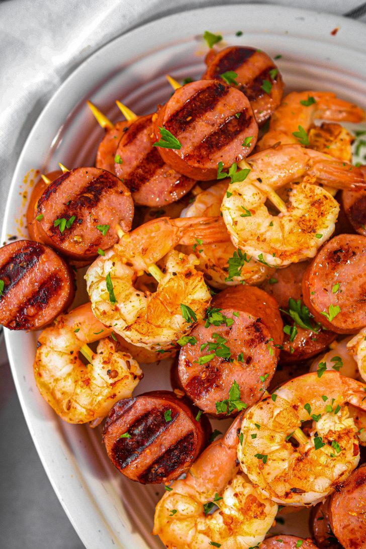 Sausage and Shrimp Kebabs - Sweet Pea's Kitchen