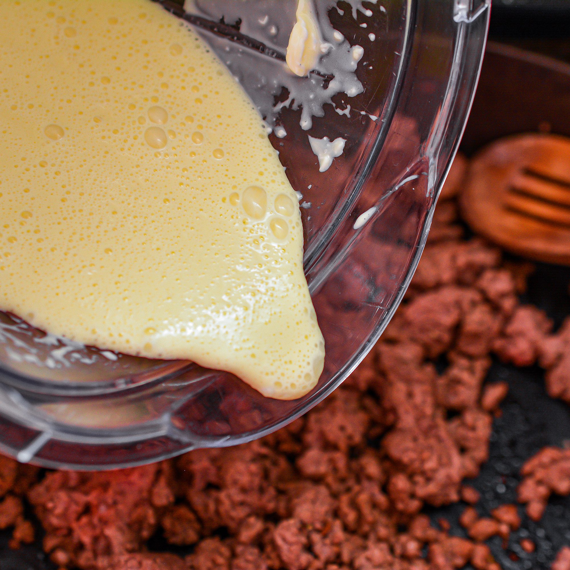 Pour the cream cheese sauce over the ground beef