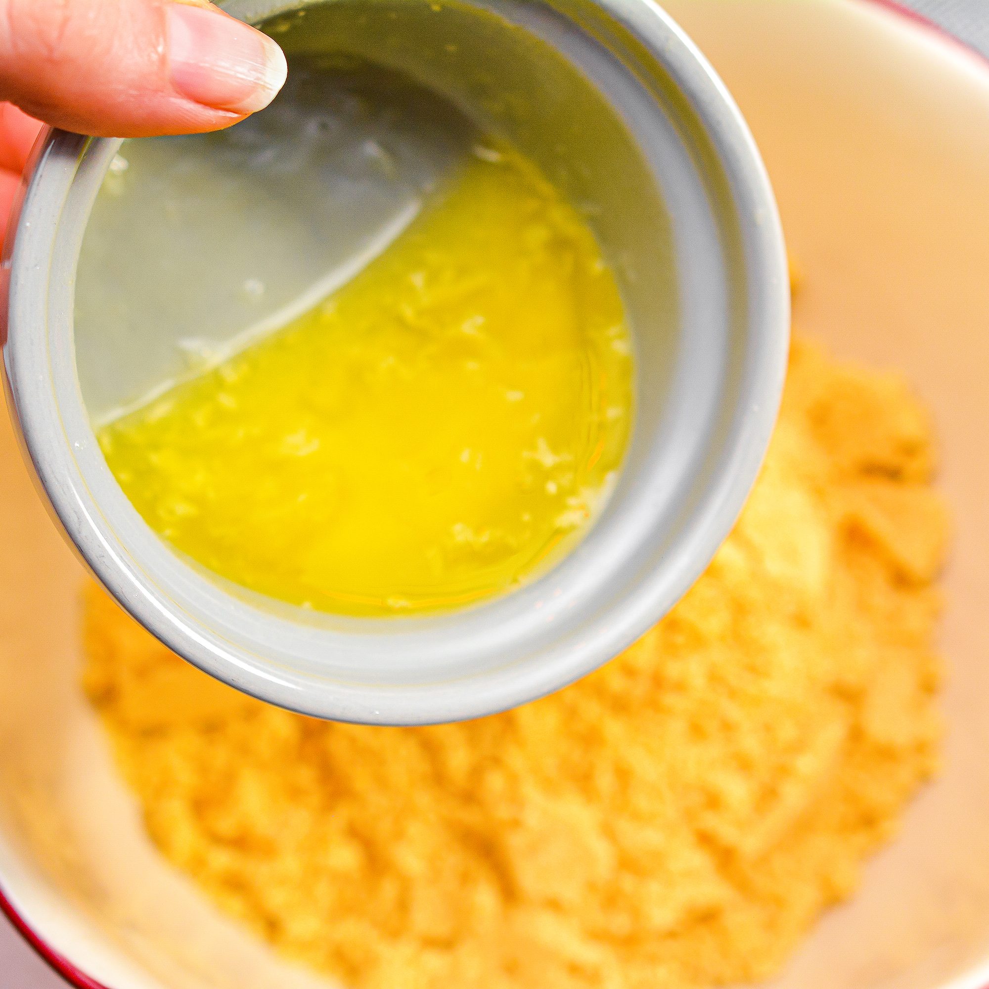Mix the Jello in with the baked crumbs until well combined.