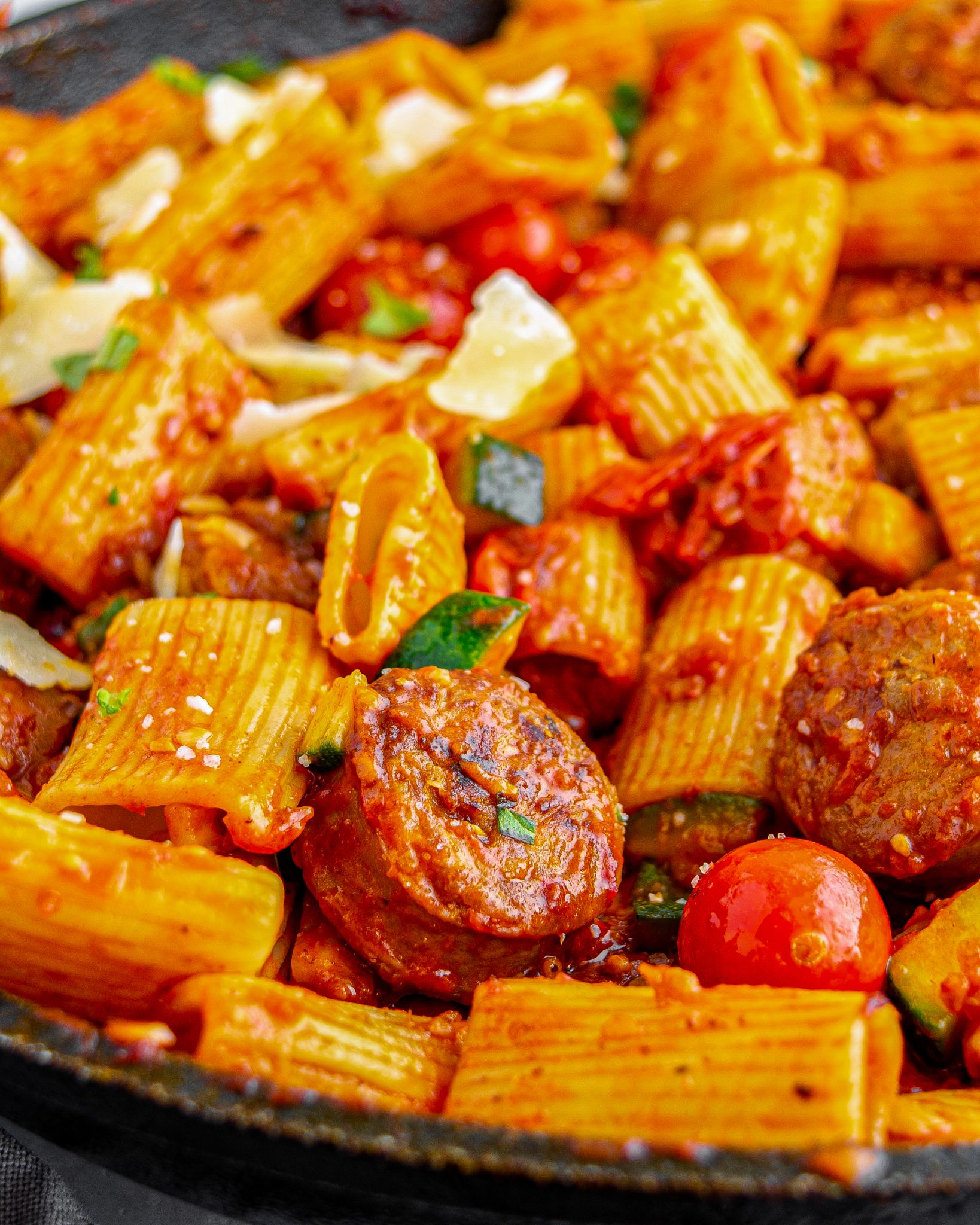 Rigatoni With Sausage, Tomatoes And Zucchini - Sweet Pea's Kitchen