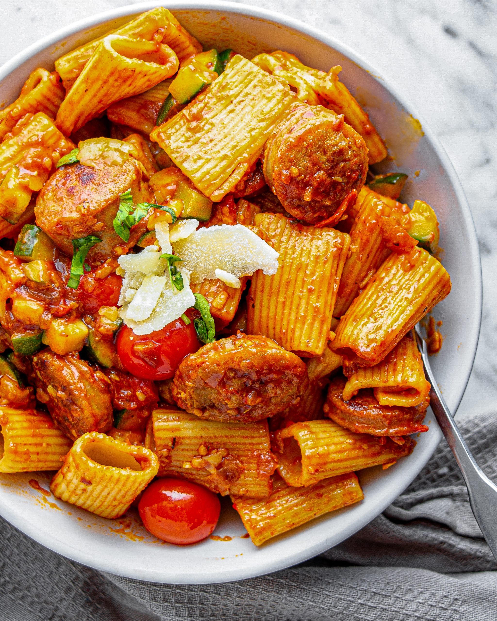 Rigatoni with Sausage, Tomatoes and Zucchini-image