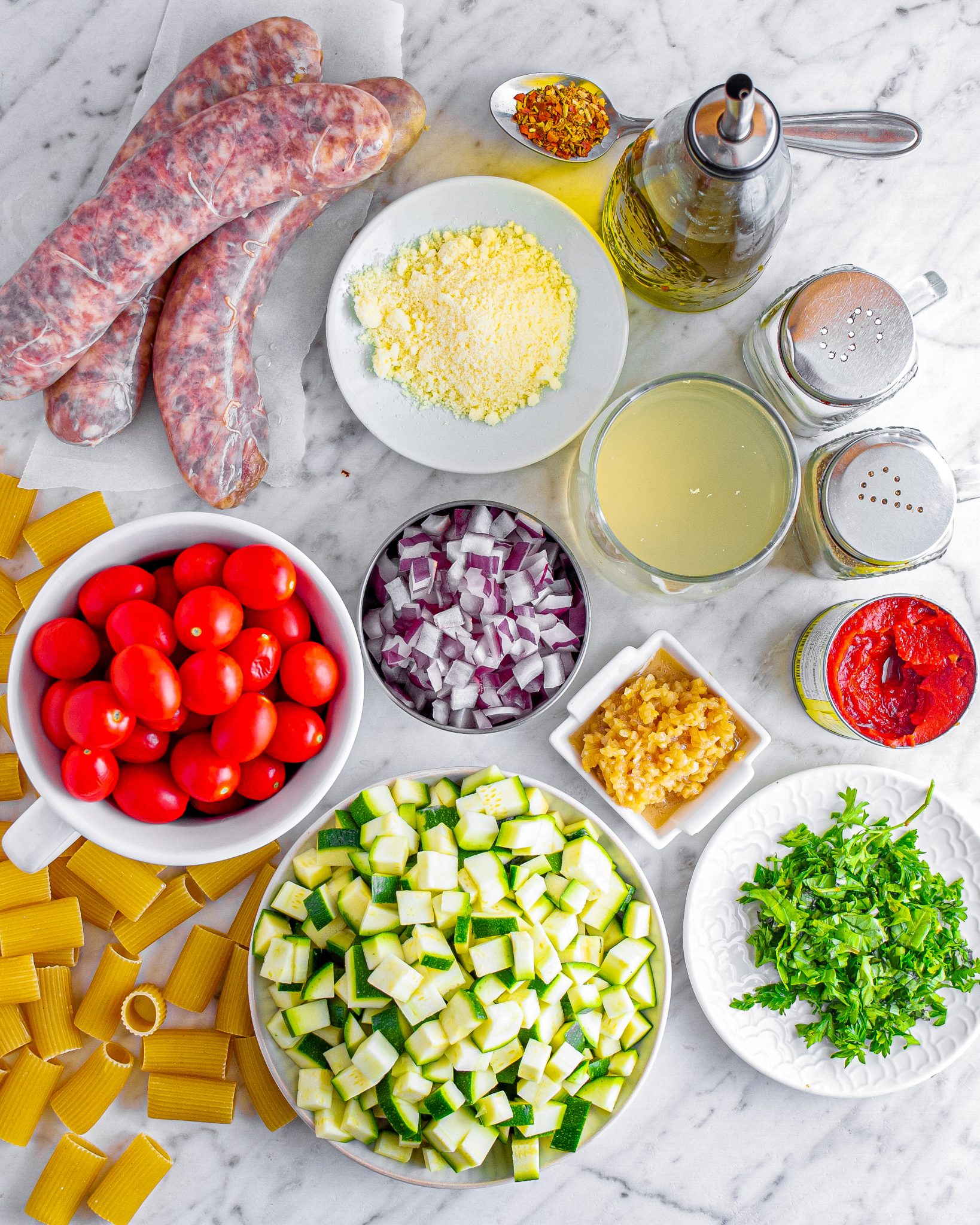 Rigatoni With Sausage, Tomatoes And Zucchini - Sweet Pea's Kitchen