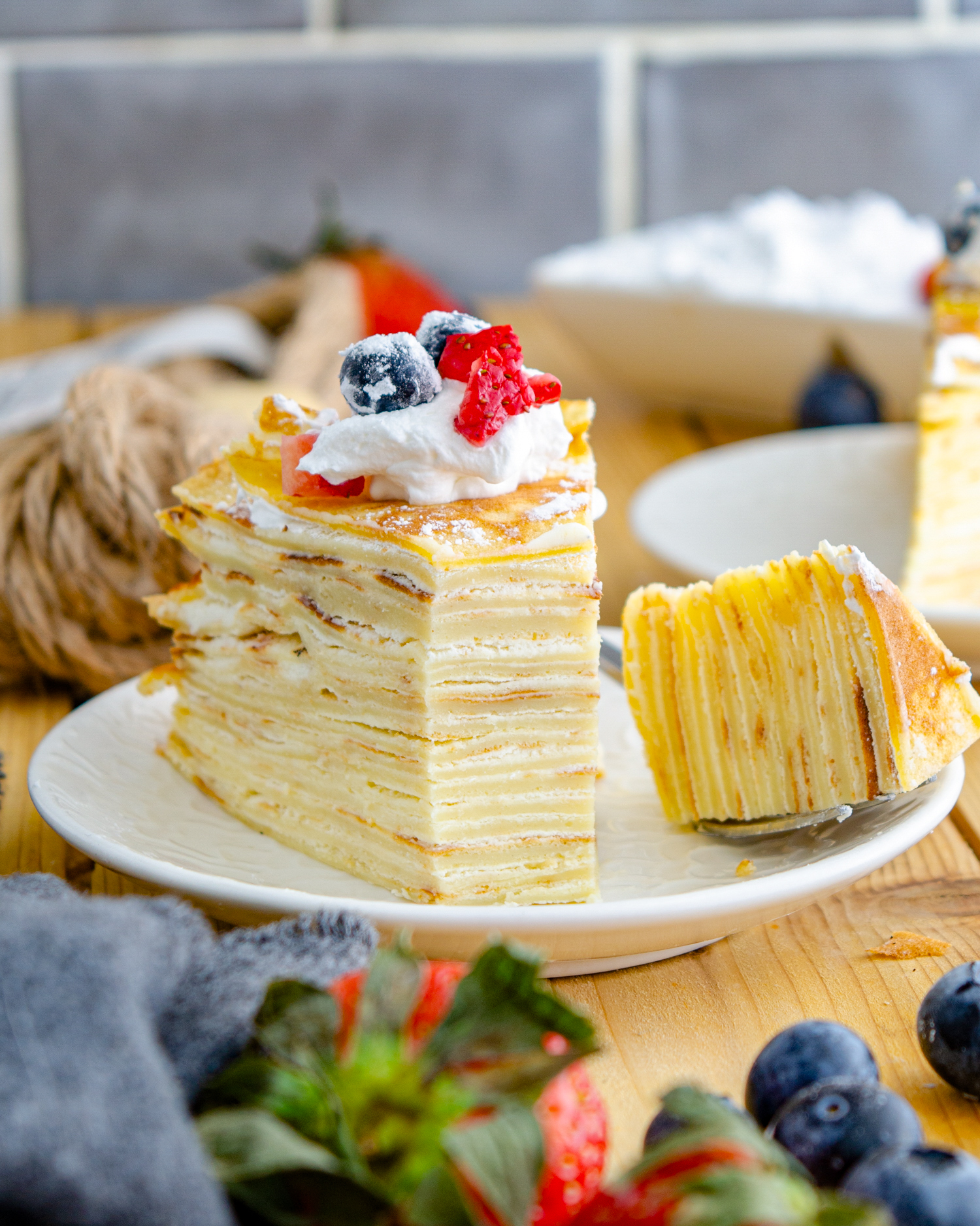Layered crepe cake, French crepe cake, Mille crepe, Crepe layered cake, Crepe Cake