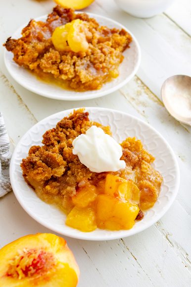 Best Peach Cobbler Crumble Bars - Sweet Pea's Kitchen