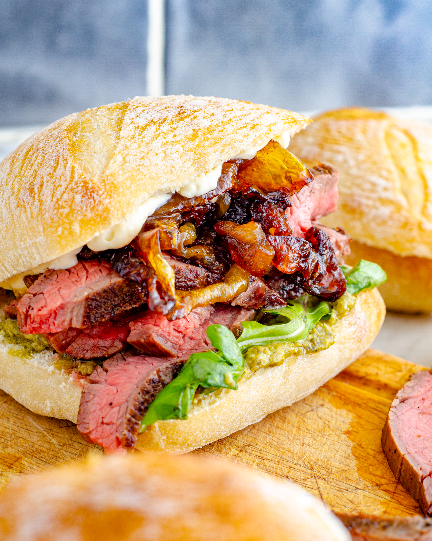 Sirloin steak sandwich, Beef steak sandwich, Beef sandwich, Steak baguette, Steak Sandwich